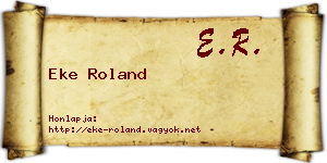 Eke Roland névjegykártya